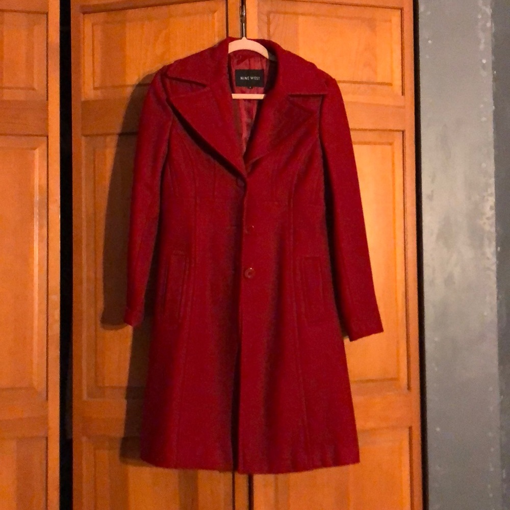 Nine West Red Peacoat